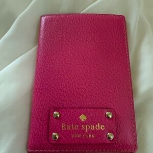 Kate Spade Fuchsia Passport Cover with Gold Details